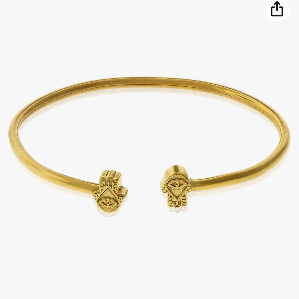 Alex and Ani Women's Hand of Fatima Cuff Bracelet, 14kt Gold Plated, Expandable